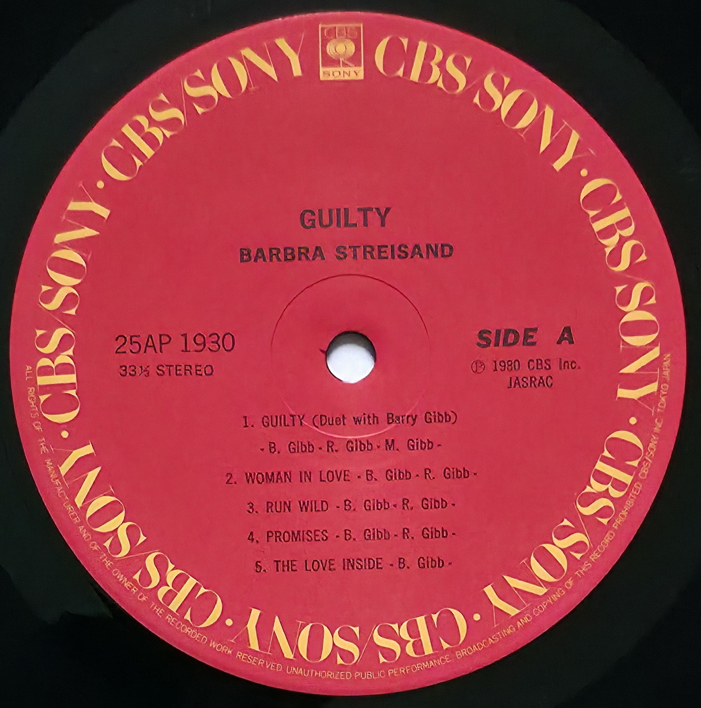 Barbra Streisand - © 1980 - Guilty (Japan 1st CBS-Sony Records)/Art/Label_A.jpg