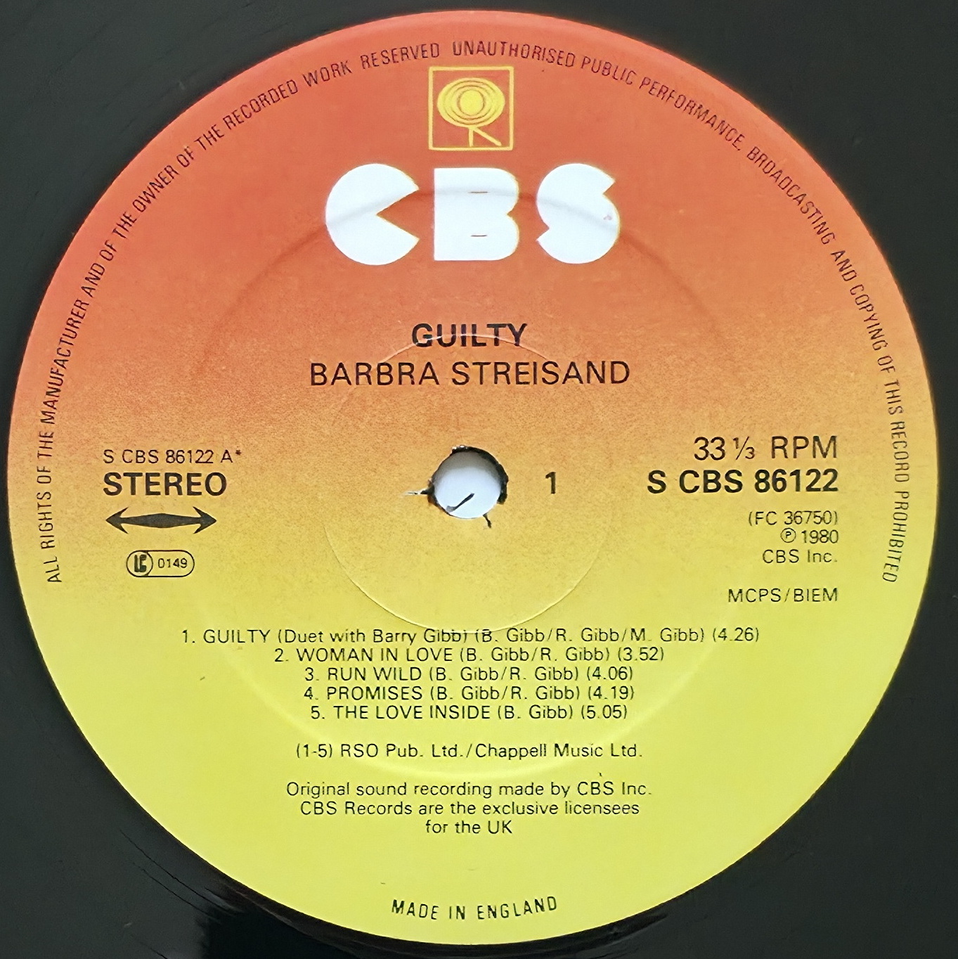 Barbra Streisand - © 1980 - Guilty (UK 1st CBS Records)/Art/Label_A.jpg