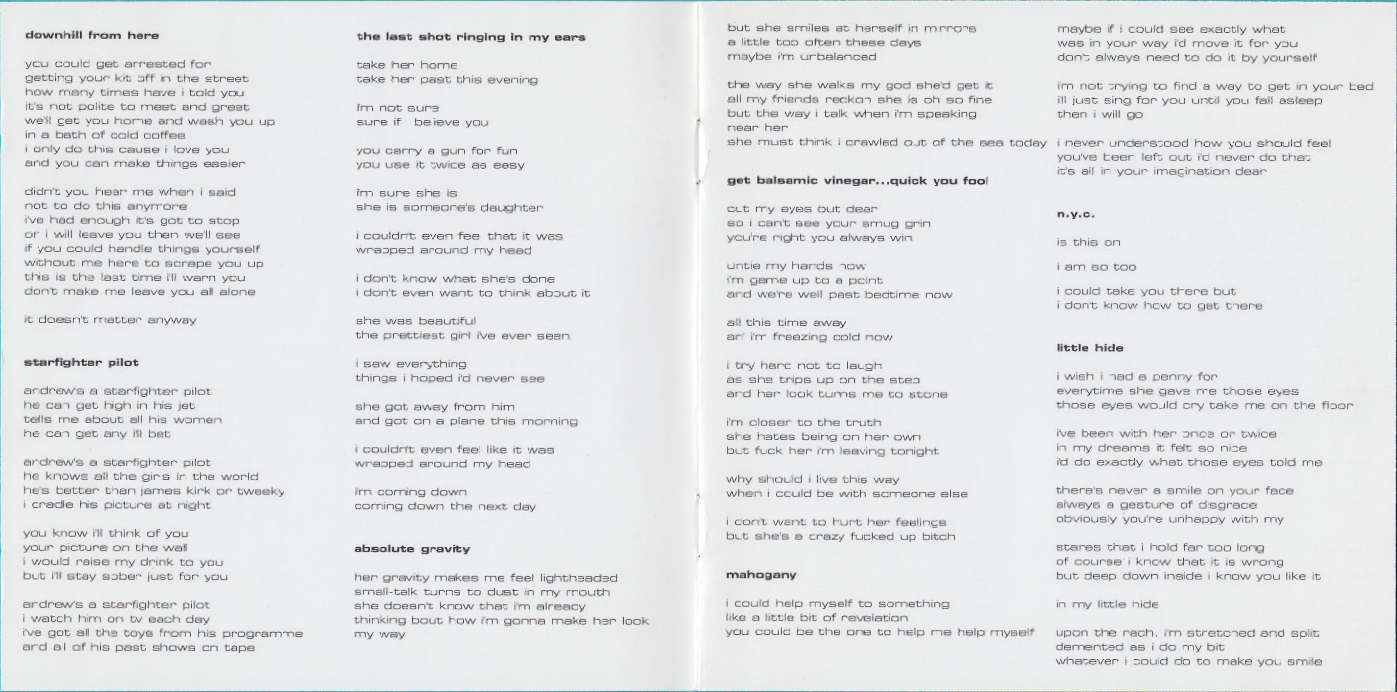 Albums/1998 - Songs for Polarbears (UK Edition)/-scans/snow patrol - songs for polarbears - booklet01.jpg