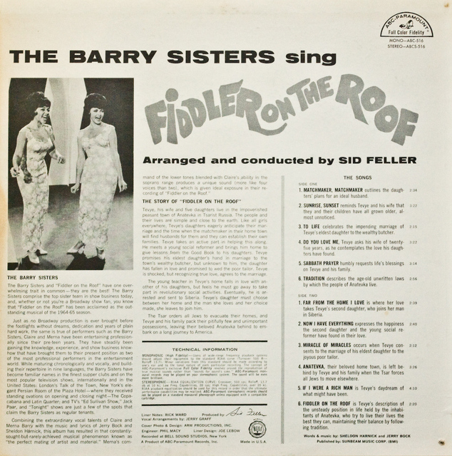 1964 - Fiddler On The Roof/back.jpg