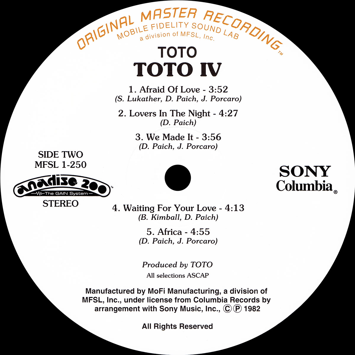 LP Artwork/Toto IV - Label Side 2.jpg