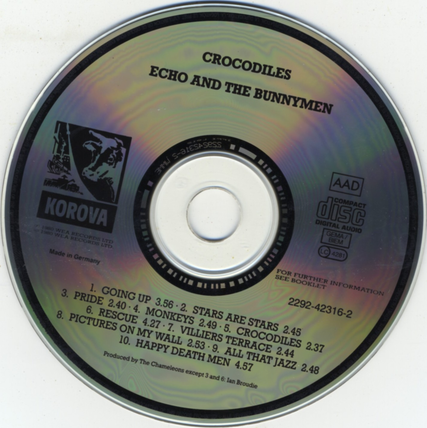 Альбомы/1980. Echo & The Bunnymen - Crocodiles {2 издания}/1980. Echo & The Bunnymen - Crocodiles {1988, EU, Korova 2292-42316-2}/Covers/cd.jpg
