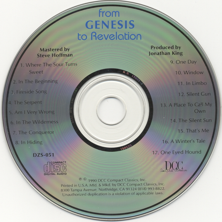 Genesis - 1969 - From Genesis To Revelation [1990 DCC DZS 051 Remaster] [Flac]/Artwork/Disc.jpg