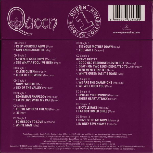 Queen - Singles Collection Volume 1 (2008)/Back.jpg