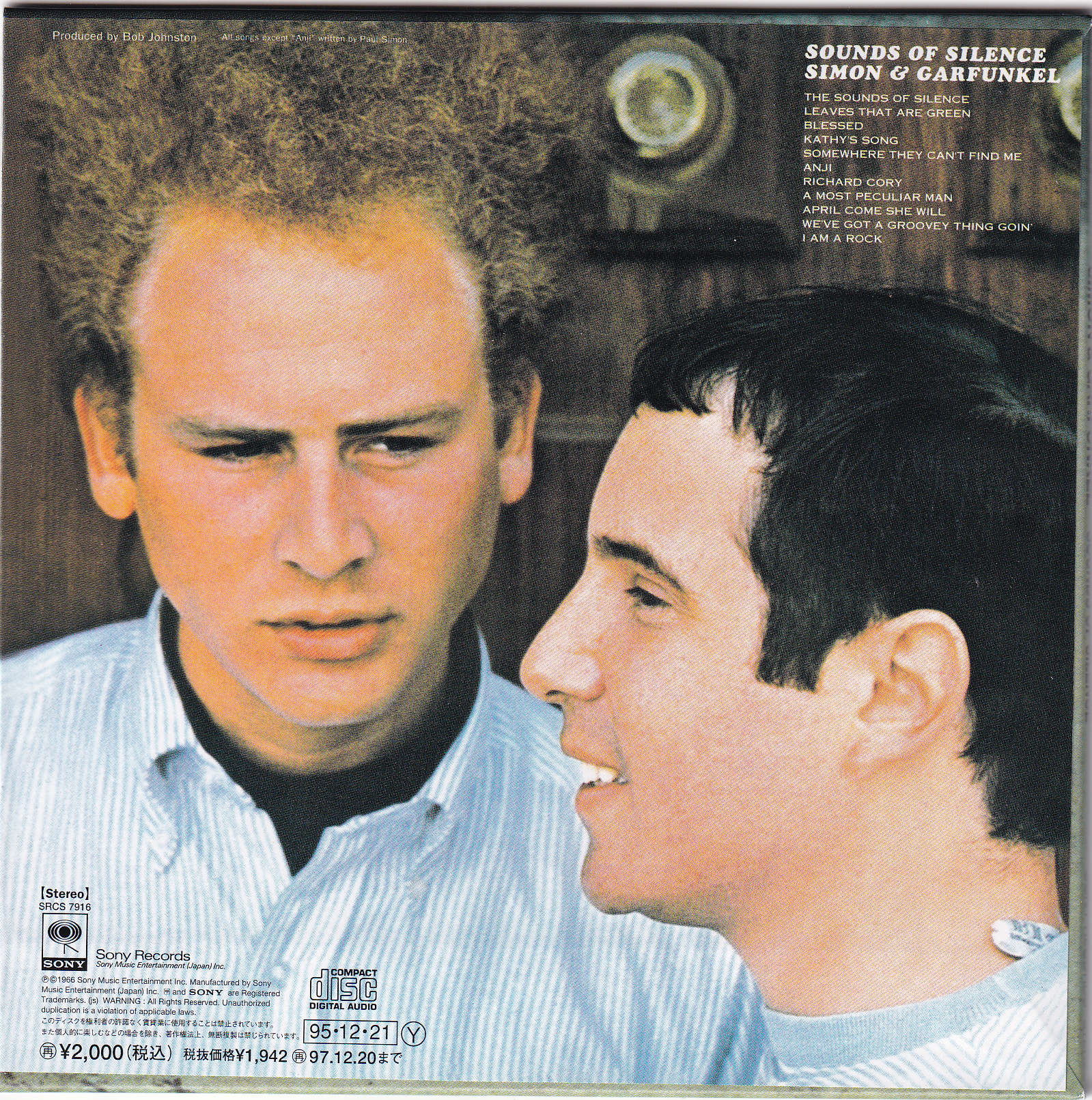 1995 - Simon & Garfunkel-Sounds Of Silence=サウンド・オブ・サイレンス(Promo)(Jap,Sony–SRCS 7916)/Covers/Back Paper Sleeve.png