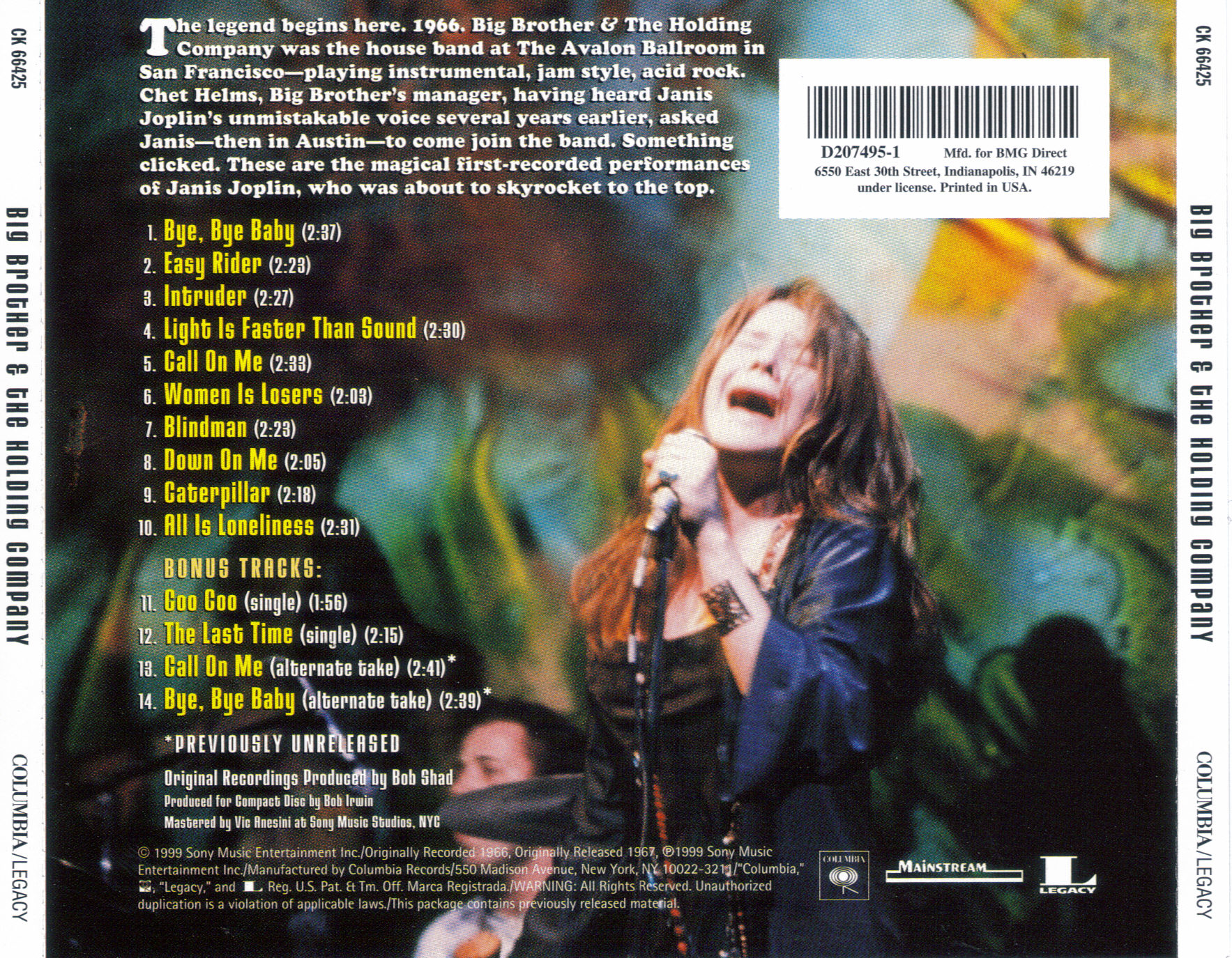 1 - Big Brother & The Holding Company/Covers/Back.jpg