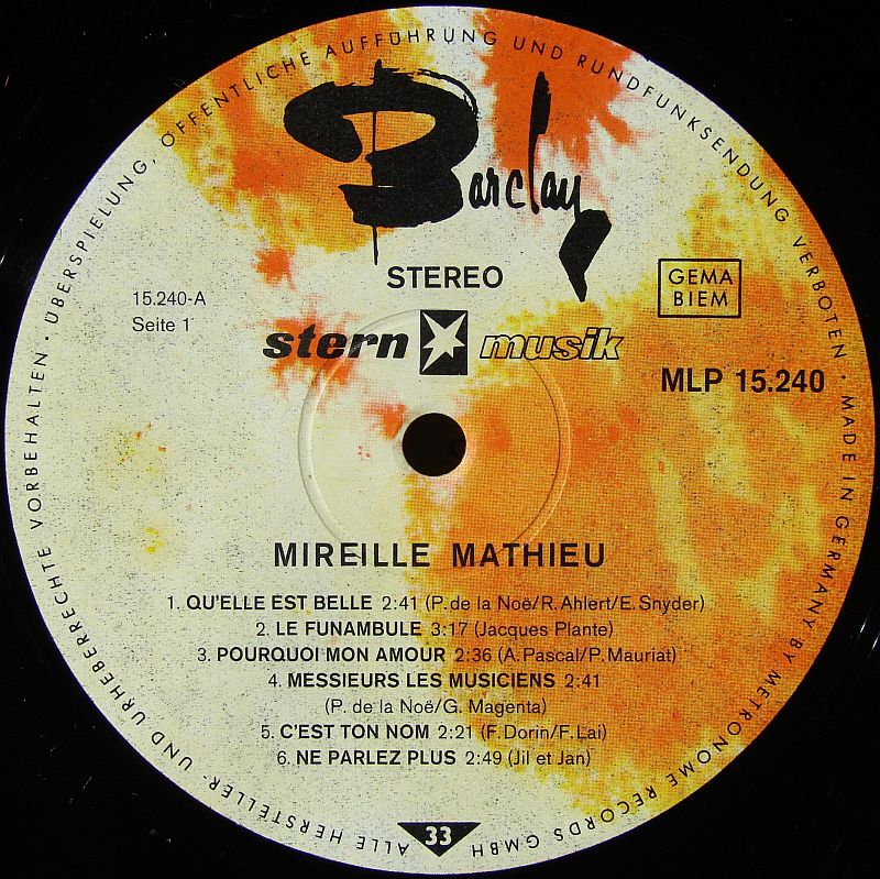 1966 - Mireille Mathieu, Paul Mauriat And His Orchestra - Mireille Mathieu/Cover/Mireille Mathieu - Mireille Mathieu - 1966 - 1.jpg