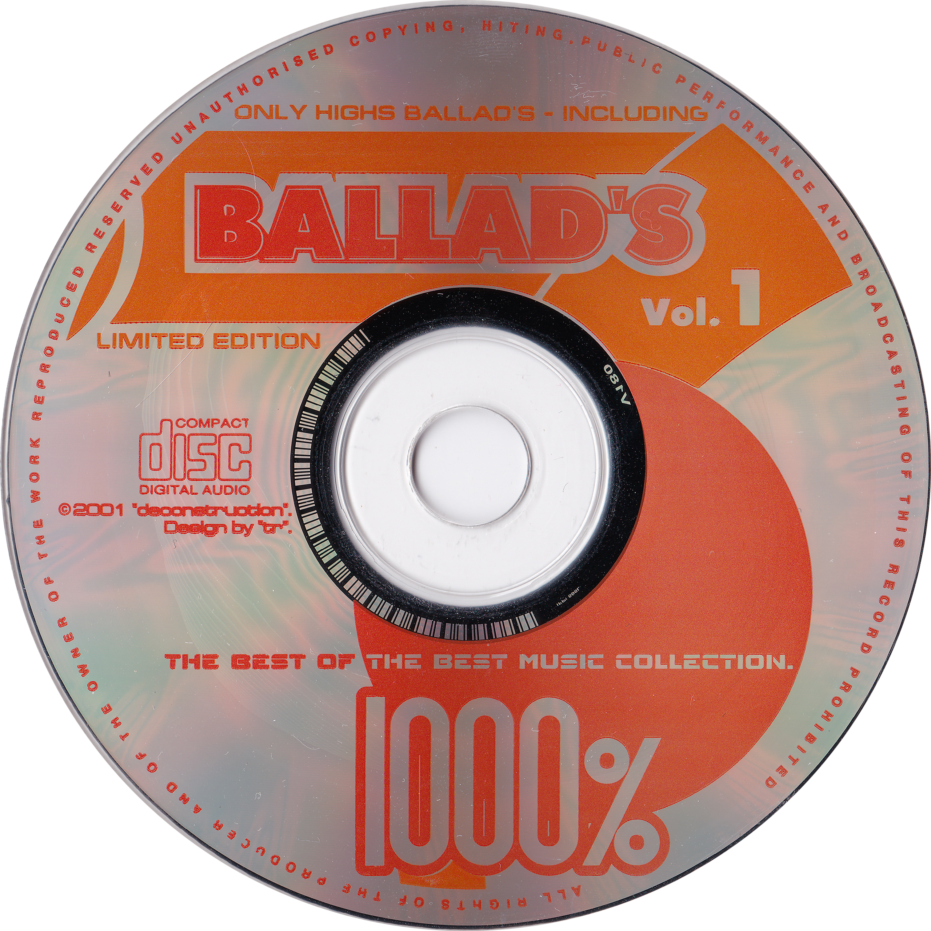 [2001] [V180] VA - 1000% Ballad's Vol. 1/Scan/disc.jpg