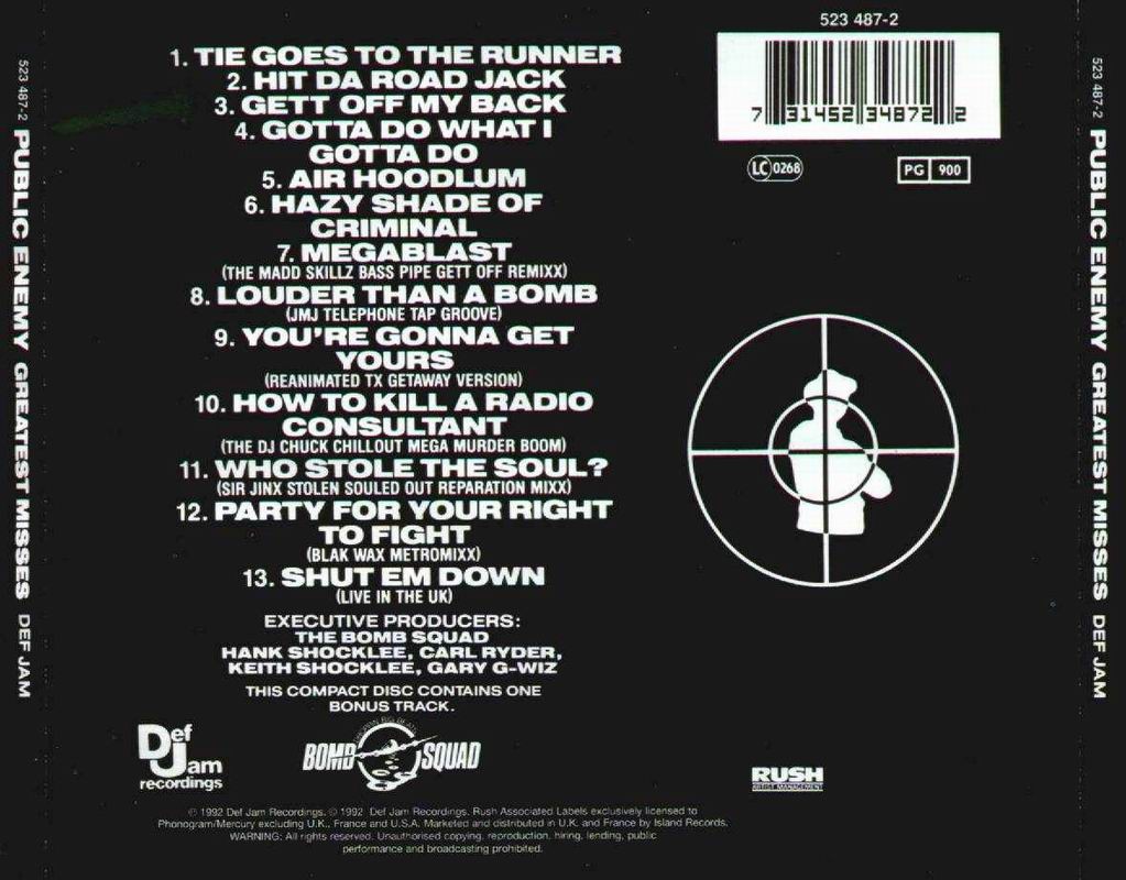 Public Enemy - (Comp) - 1992 - Greatest Misses [FLAC (tarcks+.cue)]/Back.jpg