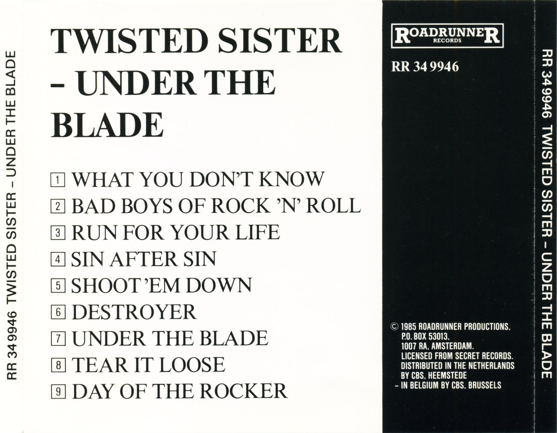 01 - Originals/1982 Under The Blade (L)/Scans (1985 Roadrunner RR 34 9946)/Back.jpg