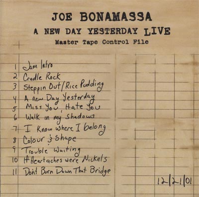 Live albums/2002. Joe Bonamassa - A New Day Yesterday Live (2004, J&R Adventures, USA, 60059)/Front.jpg