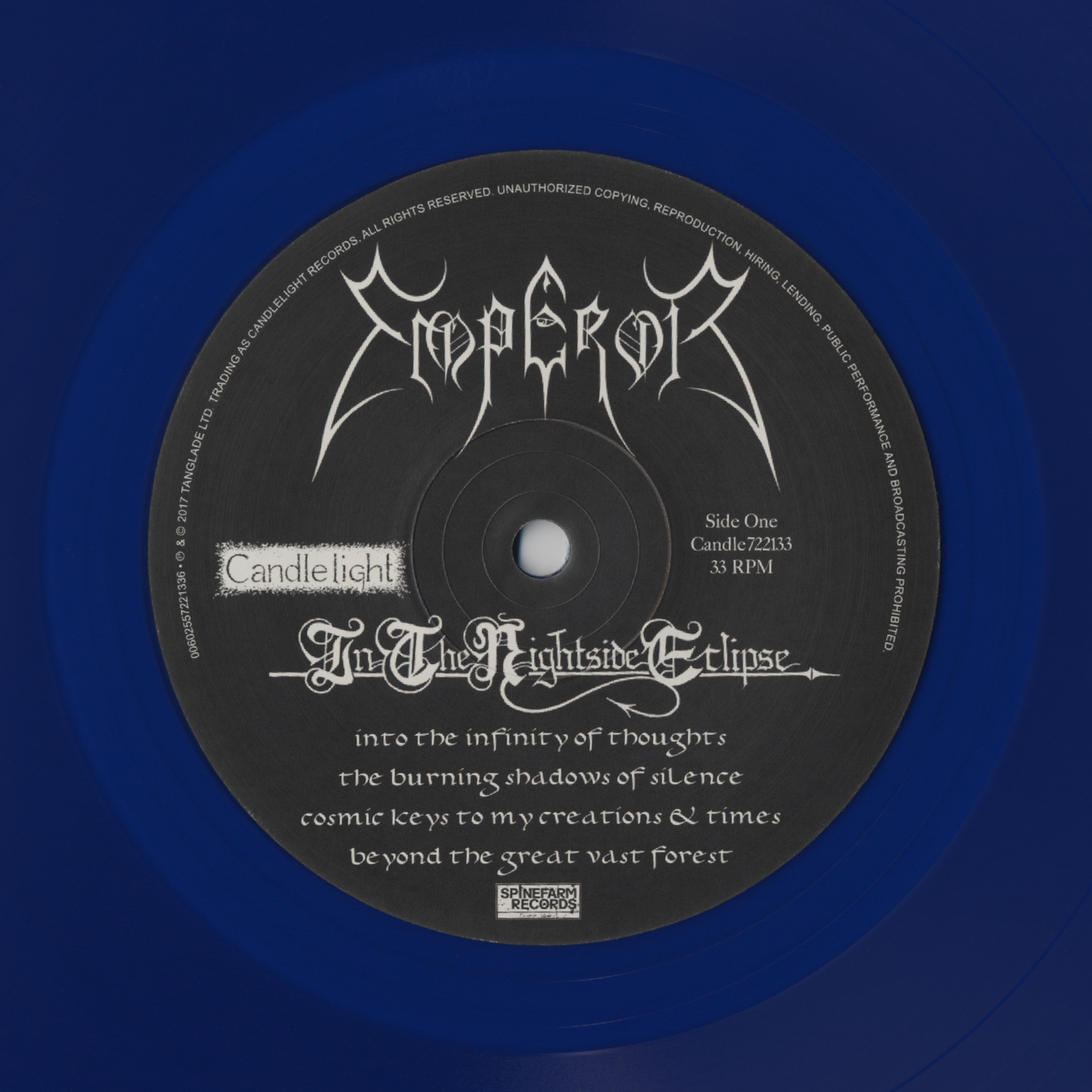 1994 - In The Nightside Eclipse [Candle722133] (2017 Reissue, M, AT-ART9) 1LP shinigamihand release/Scans/Emperor - In The Nightside Eclipse (2017)-Side1.png
